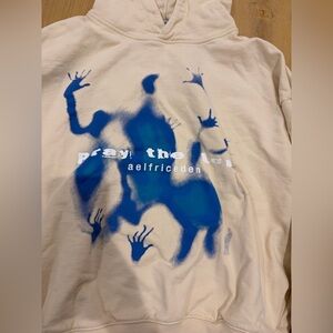 Aelfric Eden Beige and Blue Graphic Hoodie